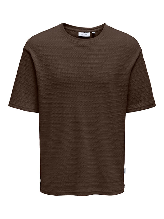 ONSGIVO REG 12 SS CREW KNIT - Demitasse