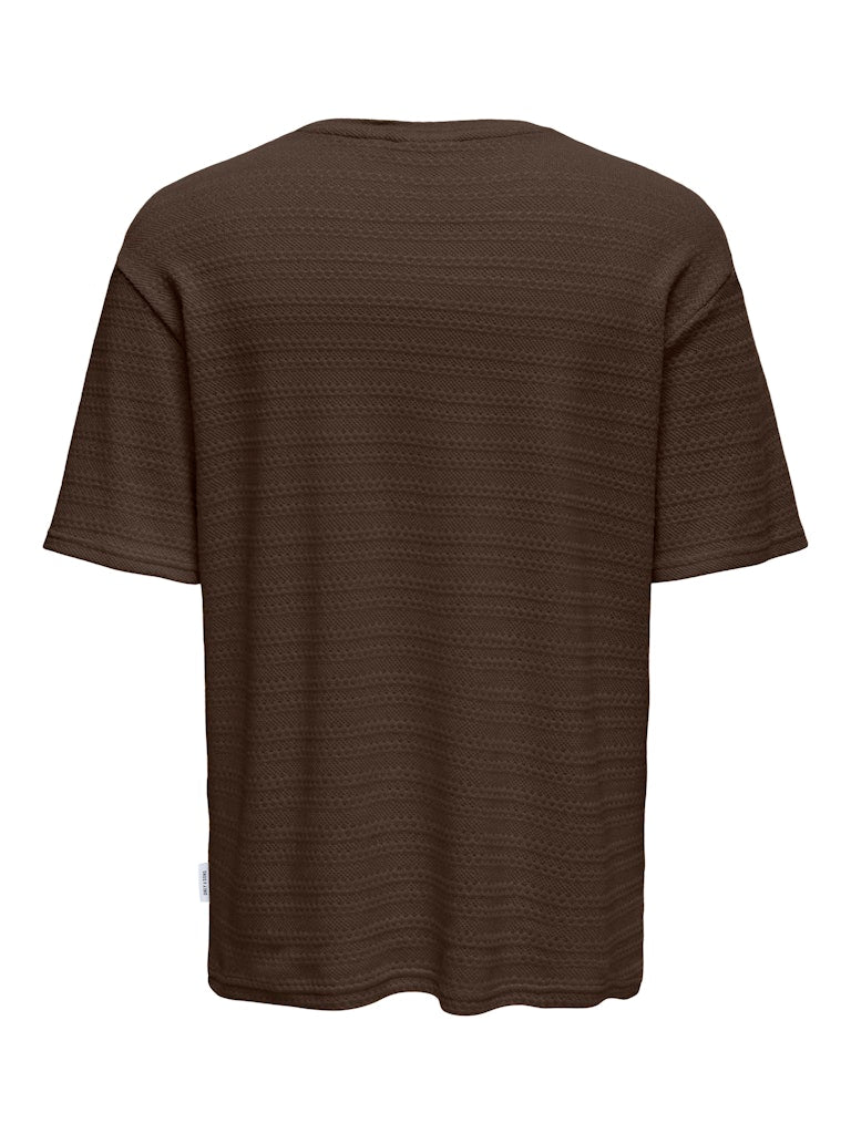 ONSGIVO REG 12 SS CREW KNIT - Demitasse