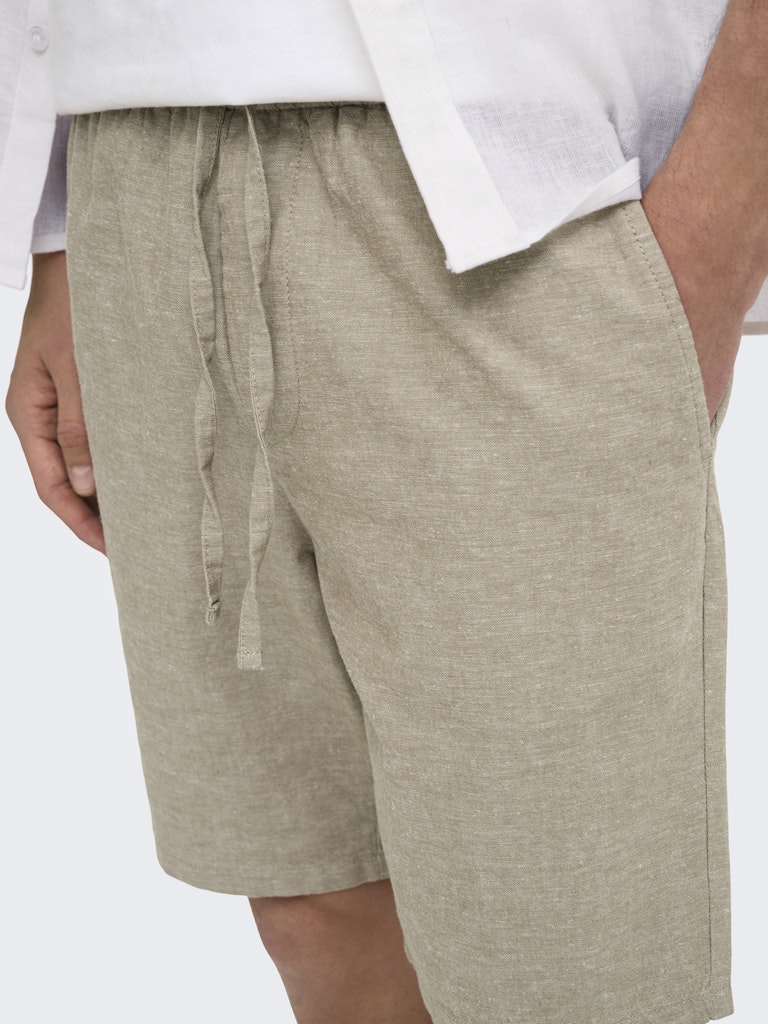 ONSLINUS 0007 COT LIN SHORTS - Coriander