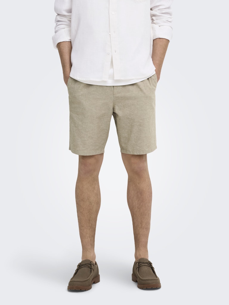 ONSLINUS 0007 COT LIN SHORTS - Coriander