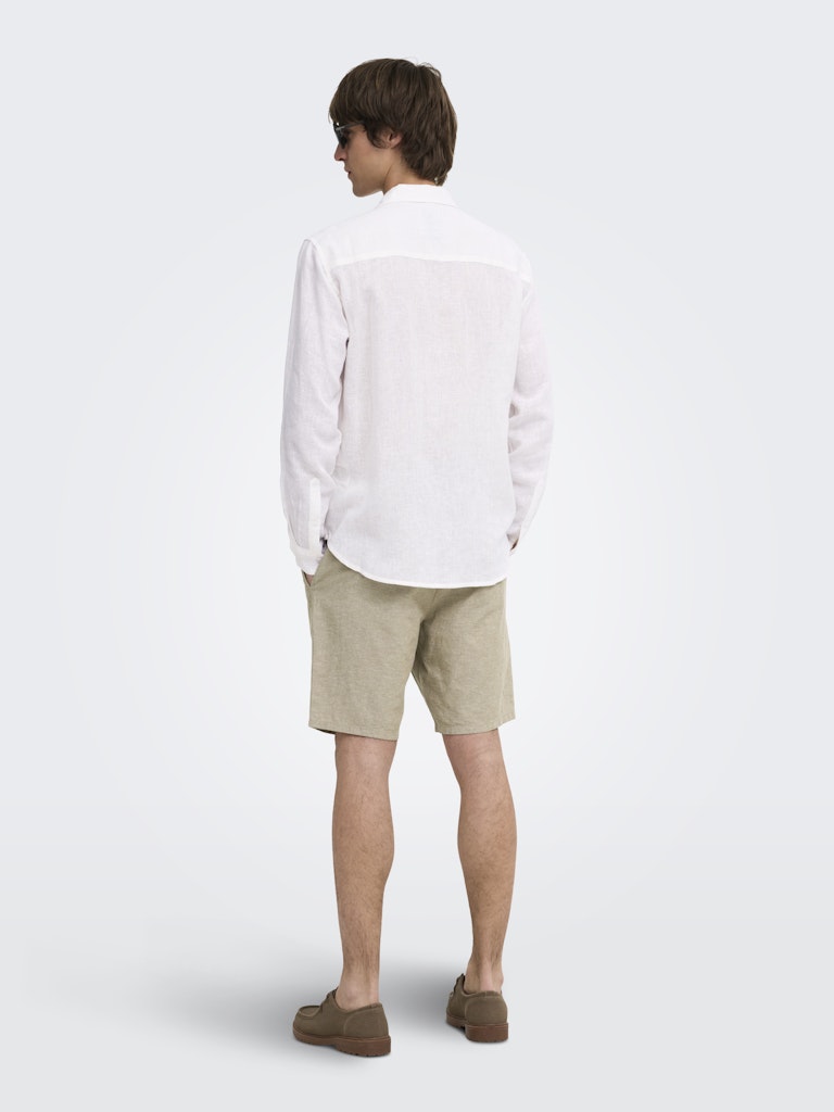 ONSLINUS 0007 COT LIN SHORTS - Coriander
