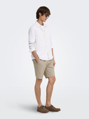 ONSLINUS 0007 COT LIN SHORTS - Coriander