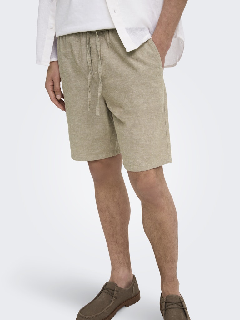 ONSLINUS 0007 COT LIN SHORTS - Coriander