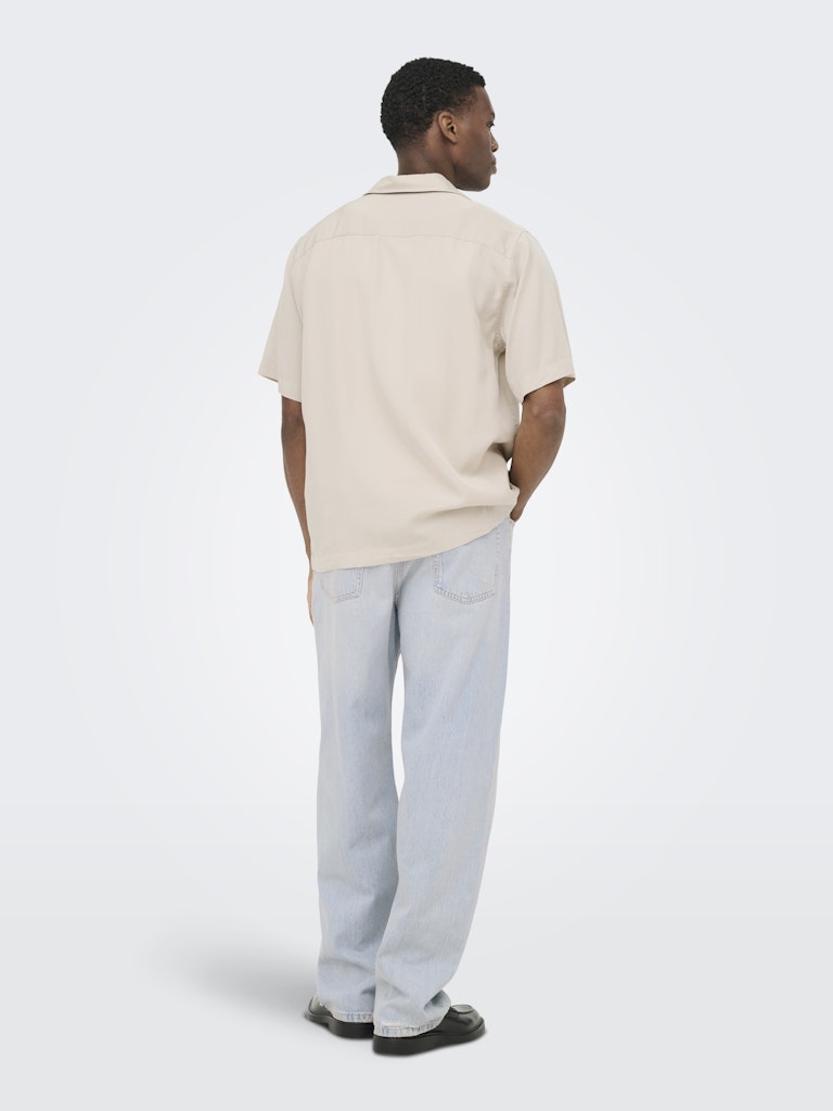 ONSPERU SS REG TENCEL SHIRT - Silver Lining