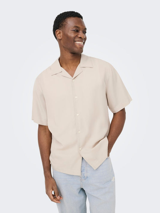 ONSPERU SS REG TENCEL SHIRT - Silver Lining
