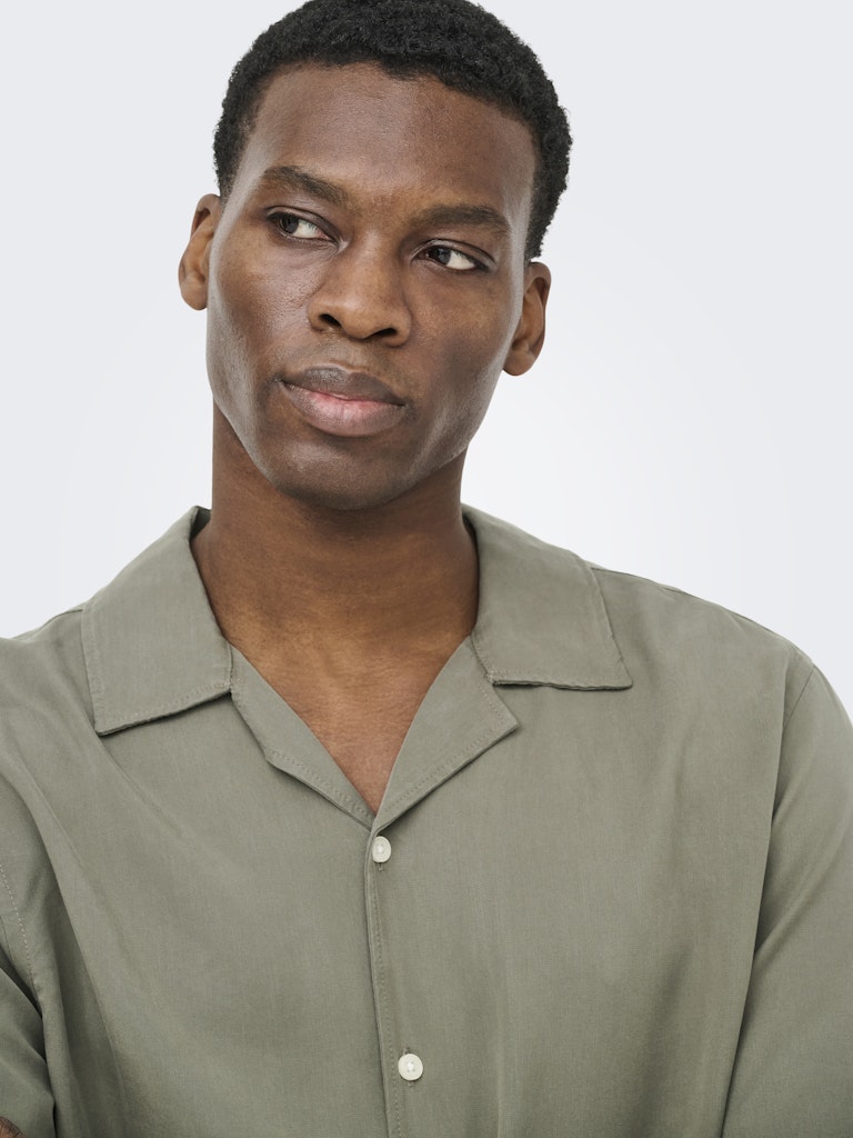 ONSPERU SS REG TENCEL SHIRT - Castor Gray