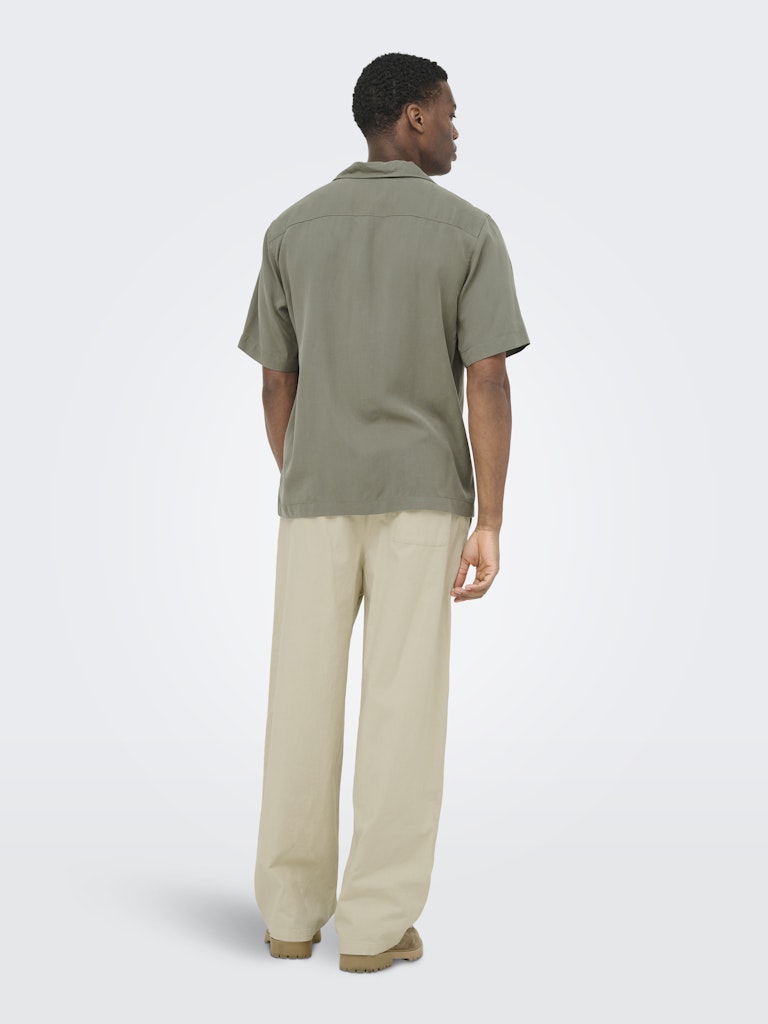 ONSPERU SS REG TENCEL SHIRT - Castor Gray