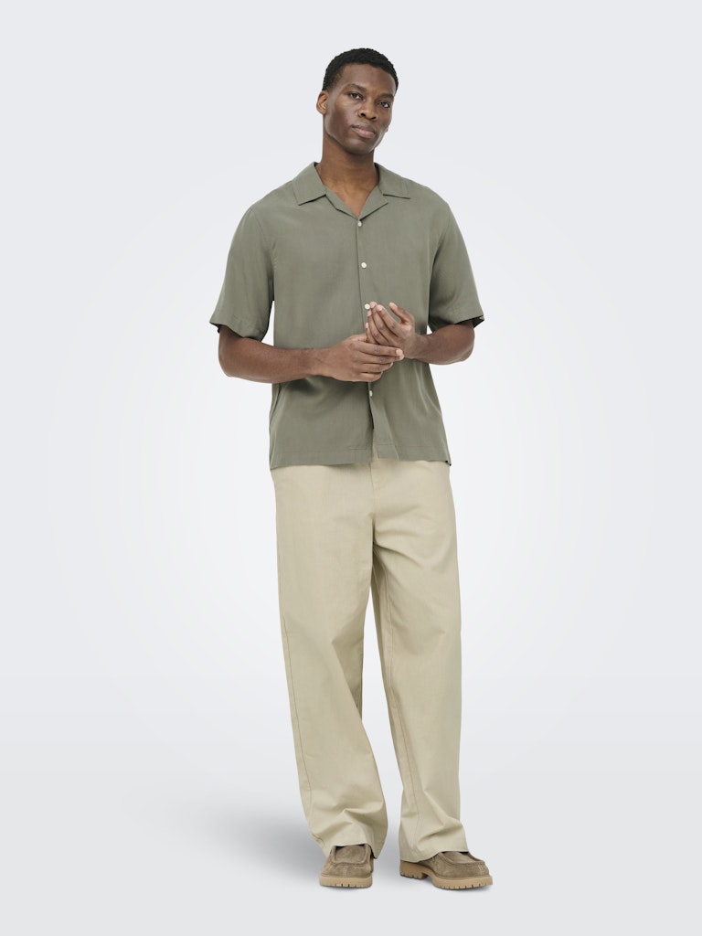 ONSPERU SS REG TENCEL SHIRT - Castor Gray