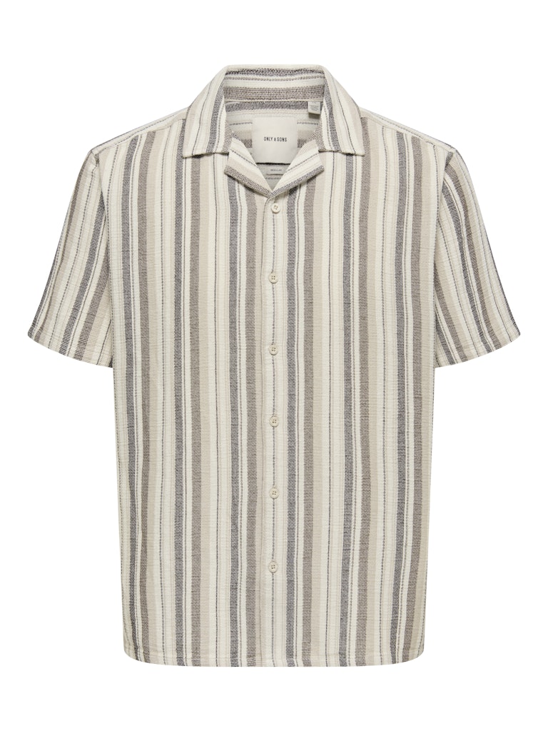 ONSTREV LIFE REG STRIPE SS SHIRT - Gardenia