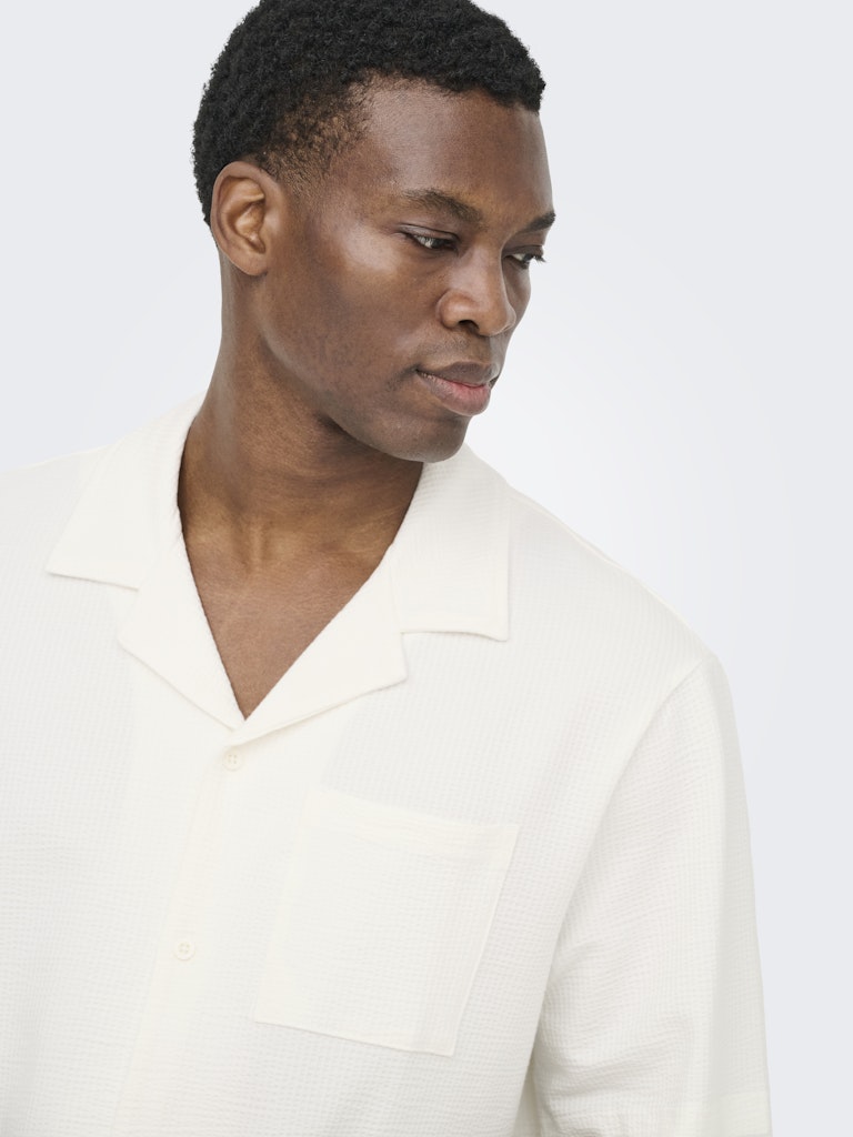ONSKIAN LIFE SEERSUCKER SS SHIRT - Cloud Dancer