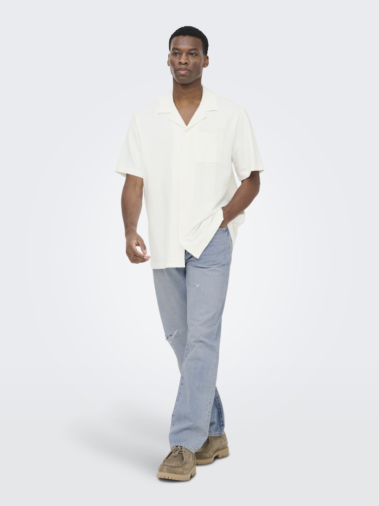 ONSKIAN LIFE SEERSUCKER SS SHIRT - Cloud Dancer