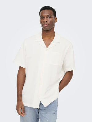 ONSKIAN LIFE SEERSUCKER SS SHIRT - Cloud Dancer