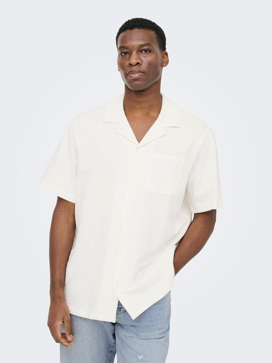 ONSKIAN LIFE SEERSUCKER SS SHIRT - Cloud Dancer