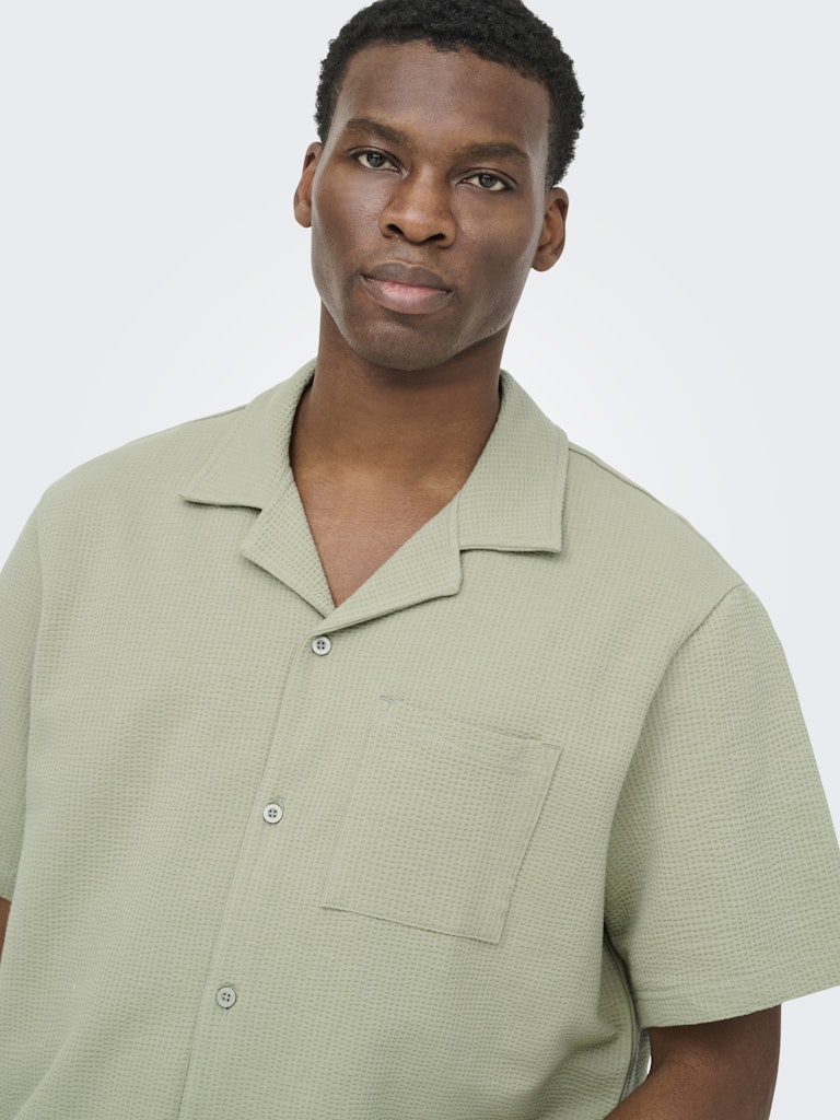 ONSKIAN LIFE SEERSUCKER SS SHIRT - Seagrass