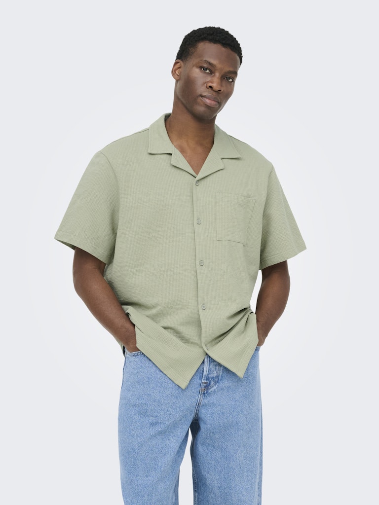 ONSKIAN LIFE SEERSUCKER SS SHIRT - Seagrass