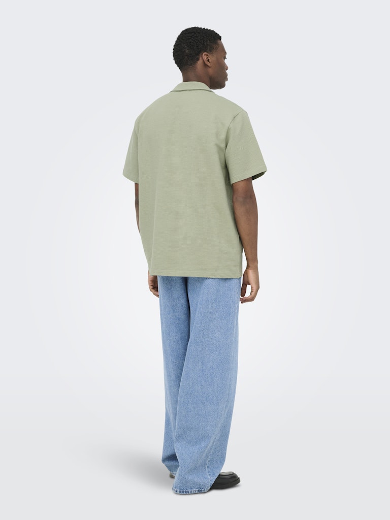 ONSKIAN LIFE SEERSUCKER SS SHIRT - Seagrass