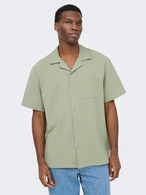 ONSKIAN LIFE SEERSUCKER SS SHIRT - Seagrass