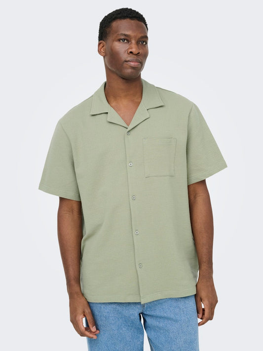 ONSKIAN LIFE SEERSUCKER SS SHIRT - Seagrass