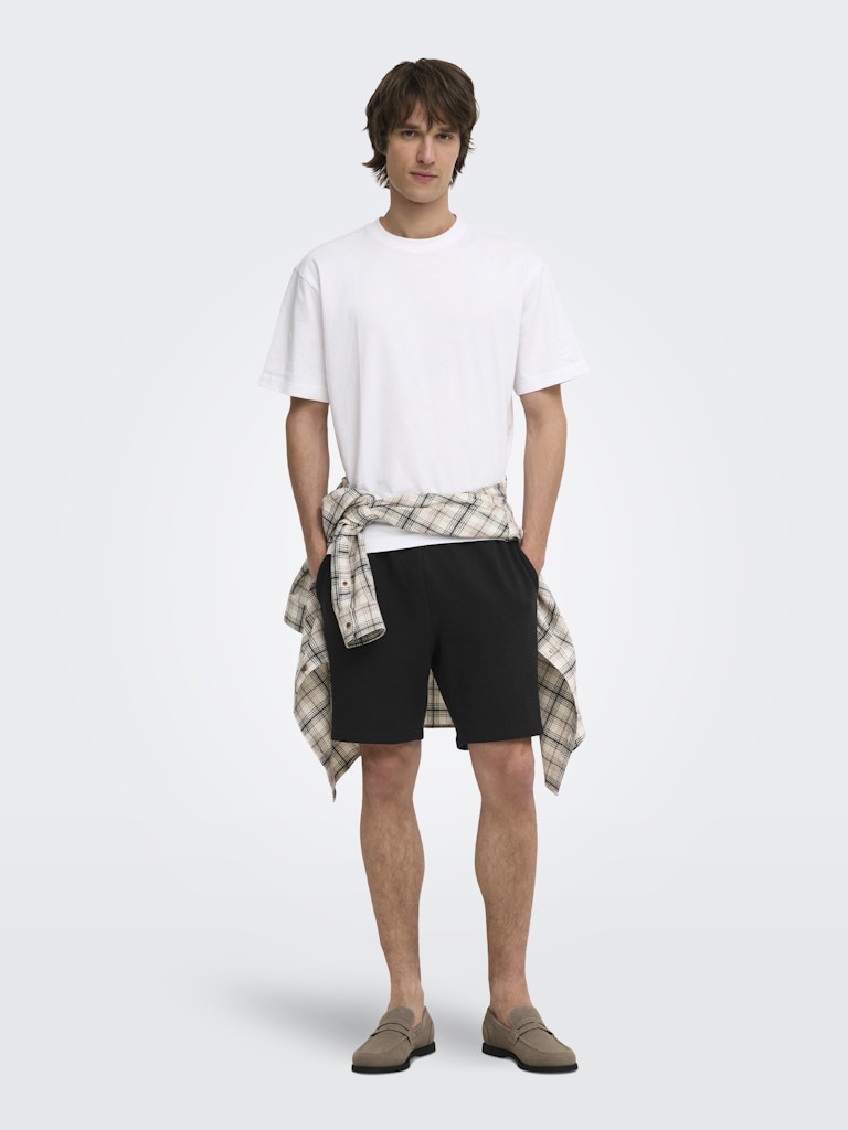 ONSKIAN LIFE REG SEERSUCKER SHORTS - Black