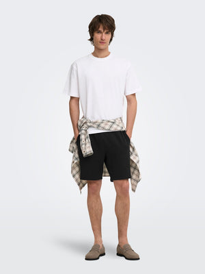 ONSKIAN LIFE REG SEERSUCKER SHORTS - Black