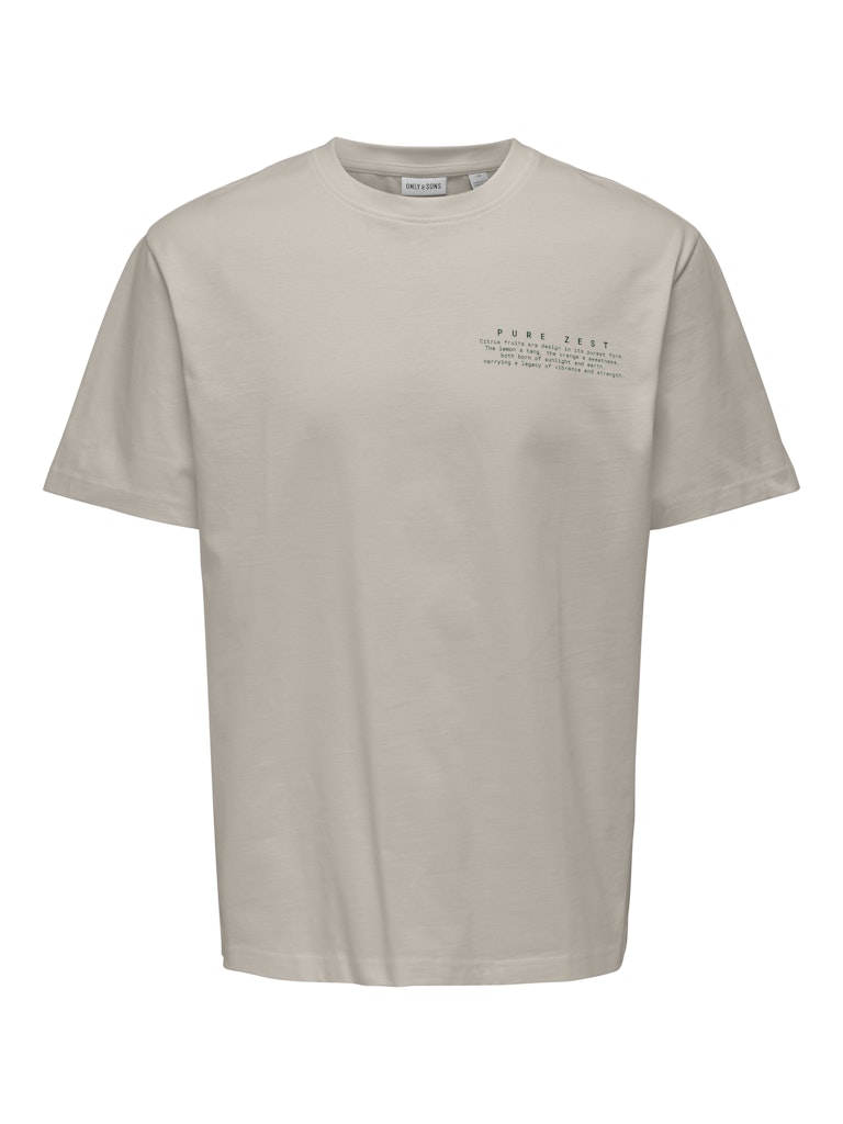 ONSFRED LIFE RLX SS PRINT TEE - Silver Lining/Citros
