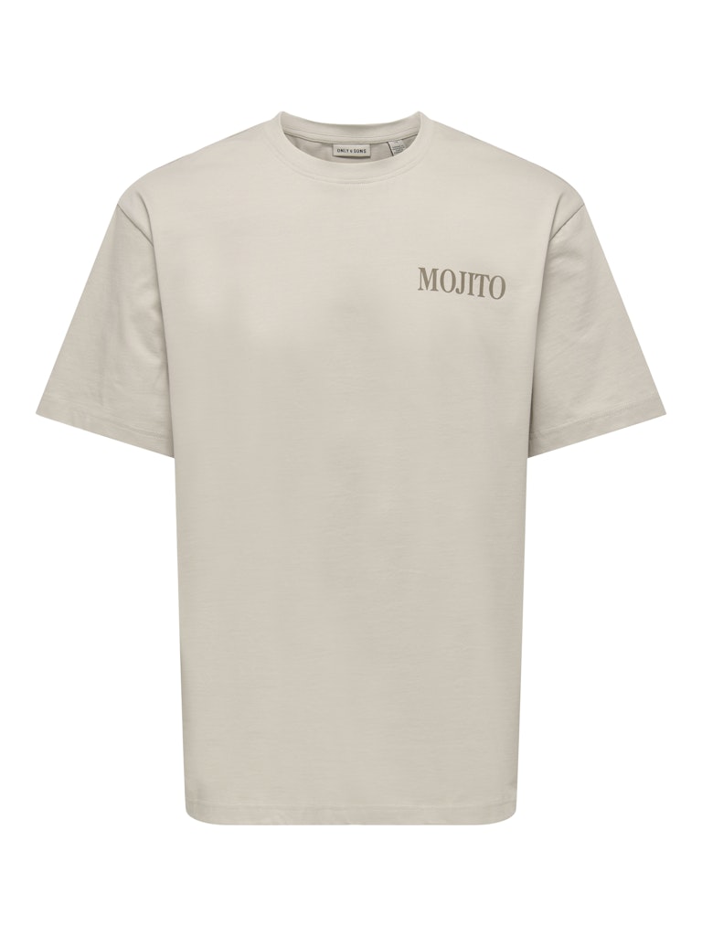 ONSFRED LIFE RLX SS PRINT TEE - Silver Lining/Mojito