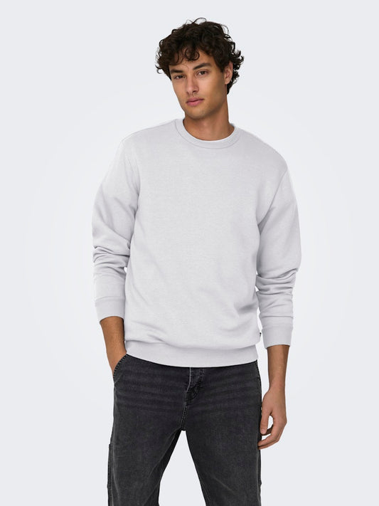 ONSCERES CREW NECK - Super Light Grey Melange