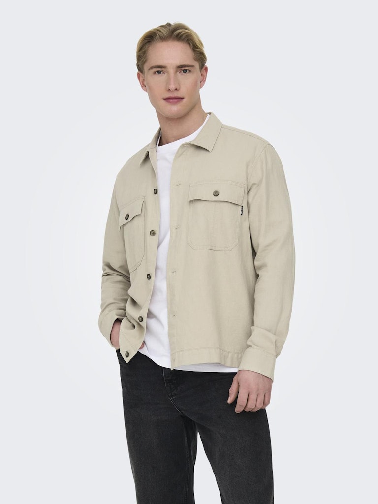 ONSKENNET LS OVERSHIRT -Silver Lining