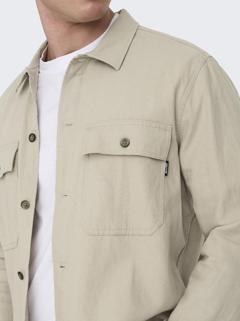 ONSKENNET LS OVERSHIRT -Silver Lining