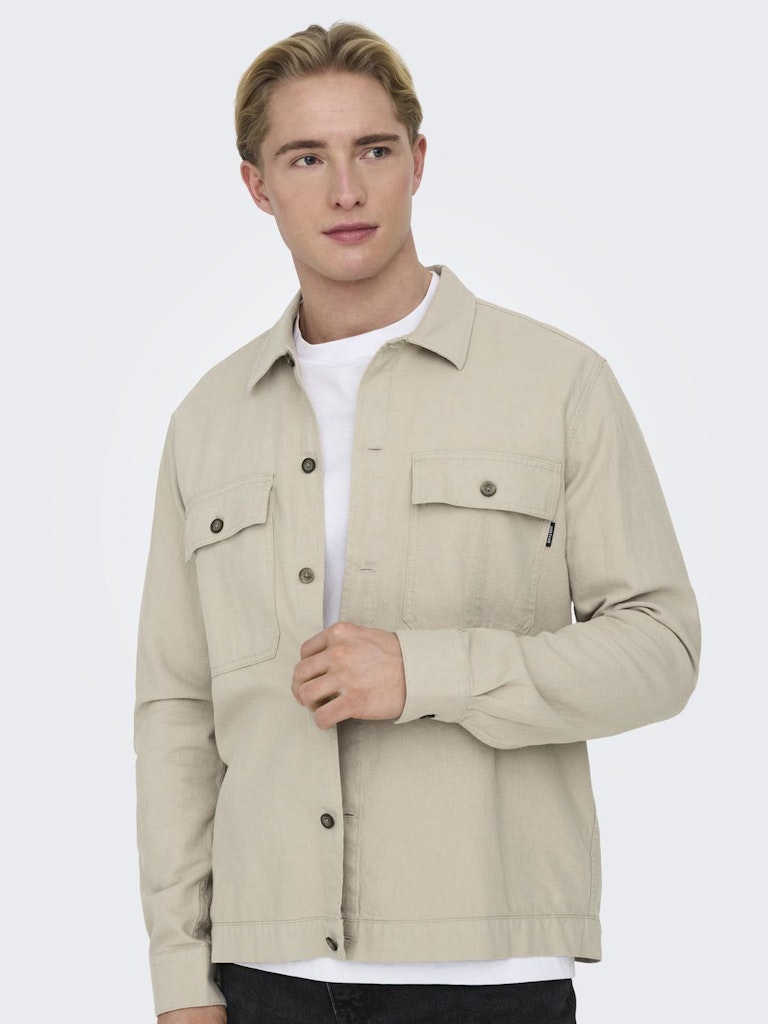 ONSKENNET LS OVERSHIRT -Silver Lining