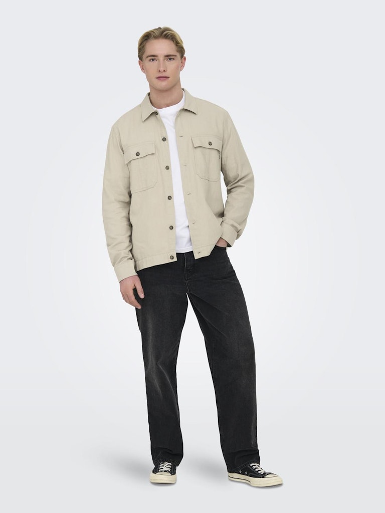 ONSKENNET LS OVERSHIRT -Silver Lining