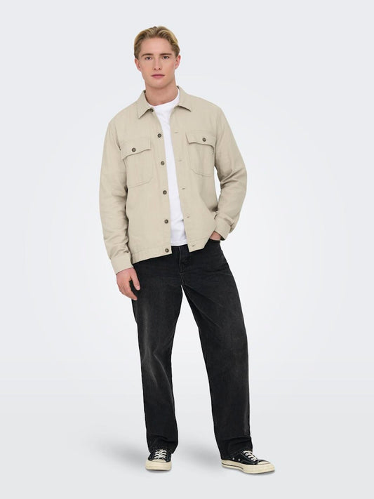 ONSKENNET LS OVERSHIRT -Silver Lining