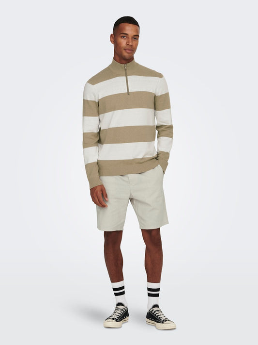 ONSLINUS 0007 COT LIN SHORTS - Silver Lining