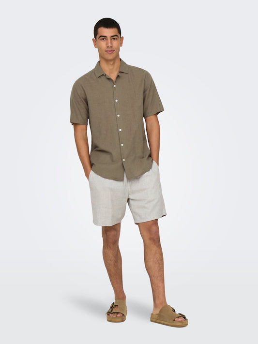 ONSCAIDEN LIFE SS SOLID RESORT LINEN - Fossil