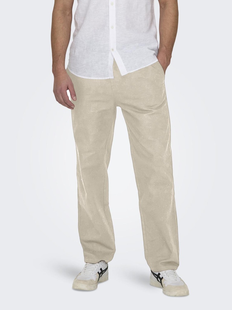 ONSSINUS LOOSE 0007 COT LIN PANT - Silver Lining