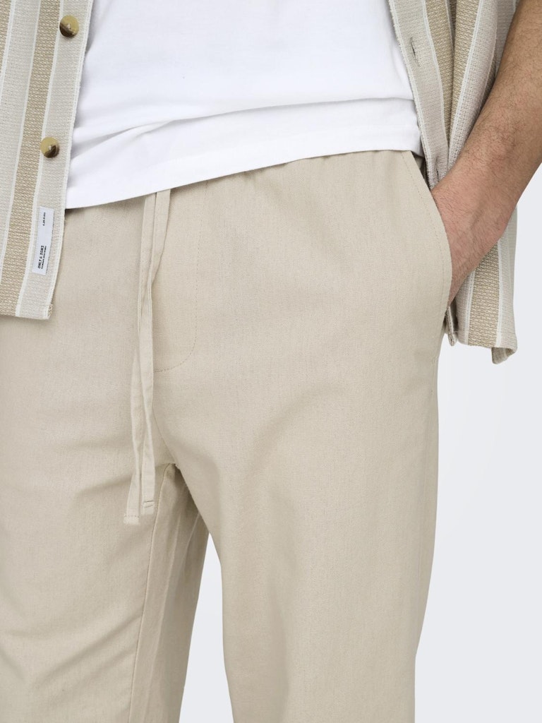 ONSSINUS LOOSE 0007 COT LIN PANT - Silver Lining