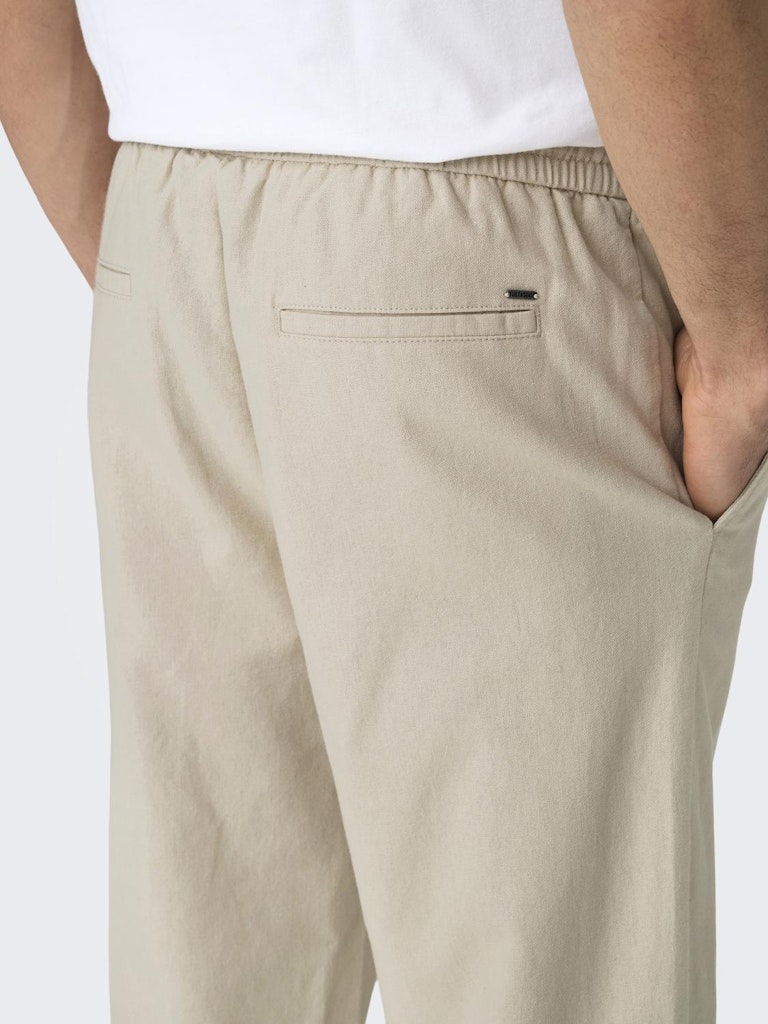 ONSSINUS LOOSE 0007 COT LIN PANT - Silver Lining