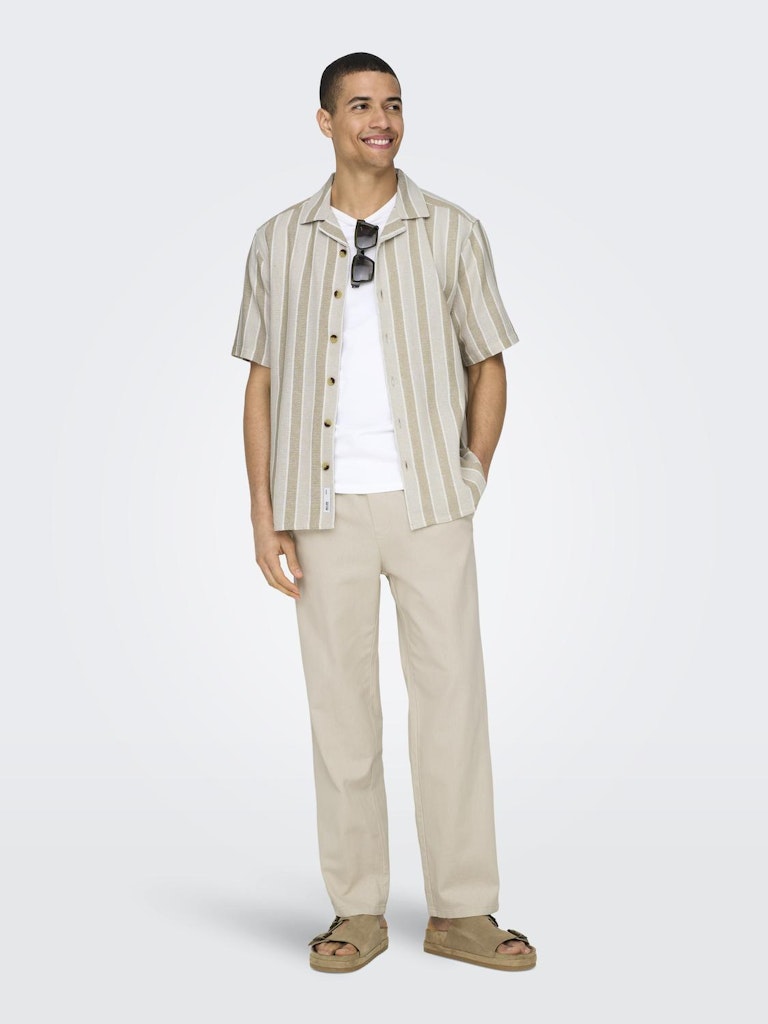 ONSSINUS LOOSE 0007 COT LIN PANT - Silver Lining