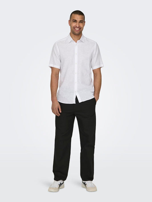 ONSSINUS LOOSE 0007 COT LIN PANT - Black