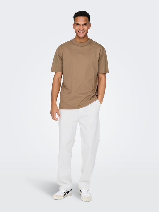 ONSSINUS LOOSE 0007 COT LIN PANT - Bright White