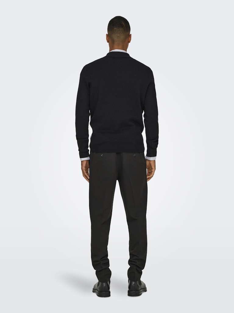 ONSCOOPER REG LS 12 HALF ZIP POLO - Black