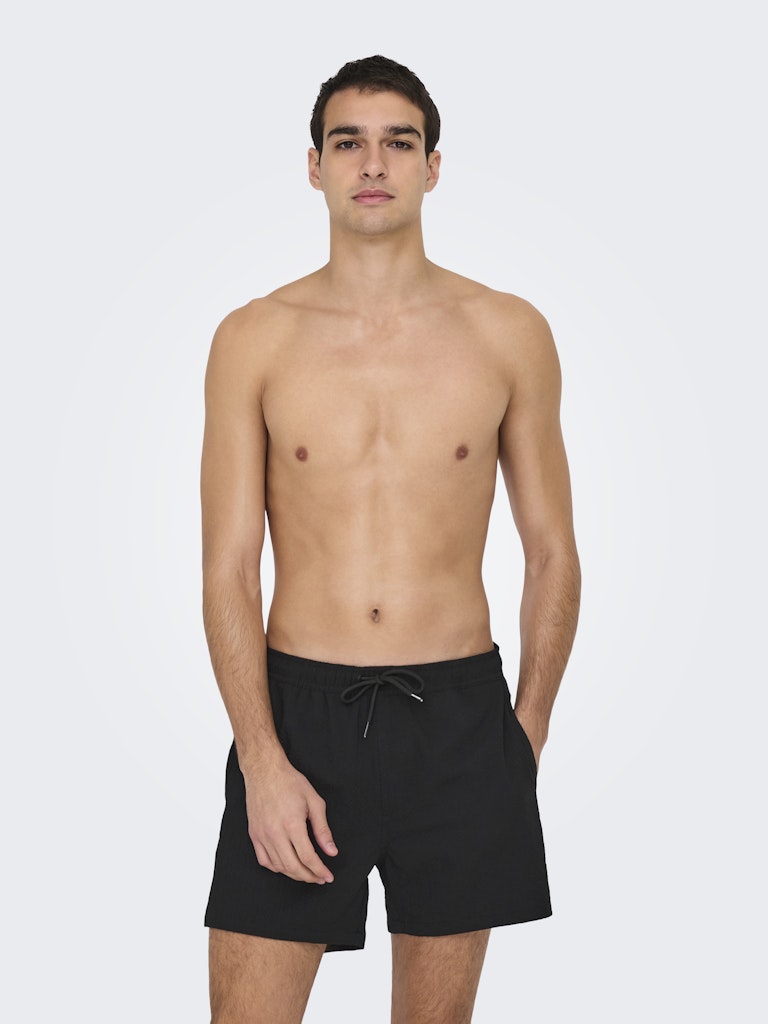 ONSTED LIFE SOLID SEERSUCKER SWIM - Black
