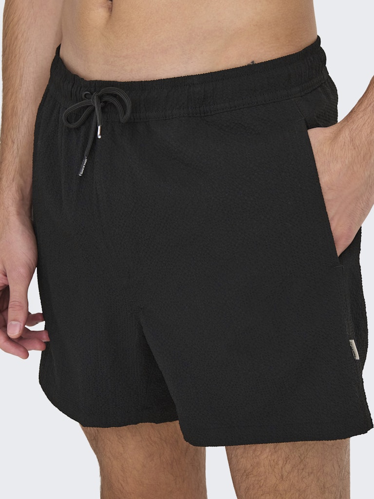 ONSTED LIFE SOLID SEERSUCKER SWIM - Black