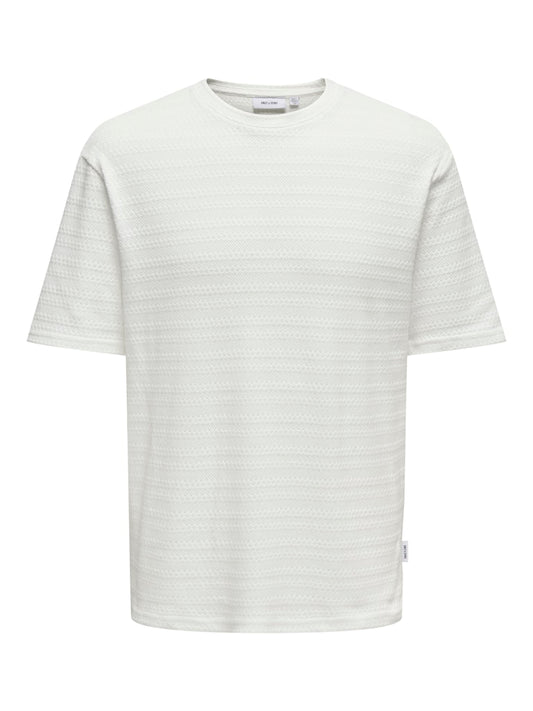 ONSGIVO REG 12 SS CREW KNIT - Cloud Dancer