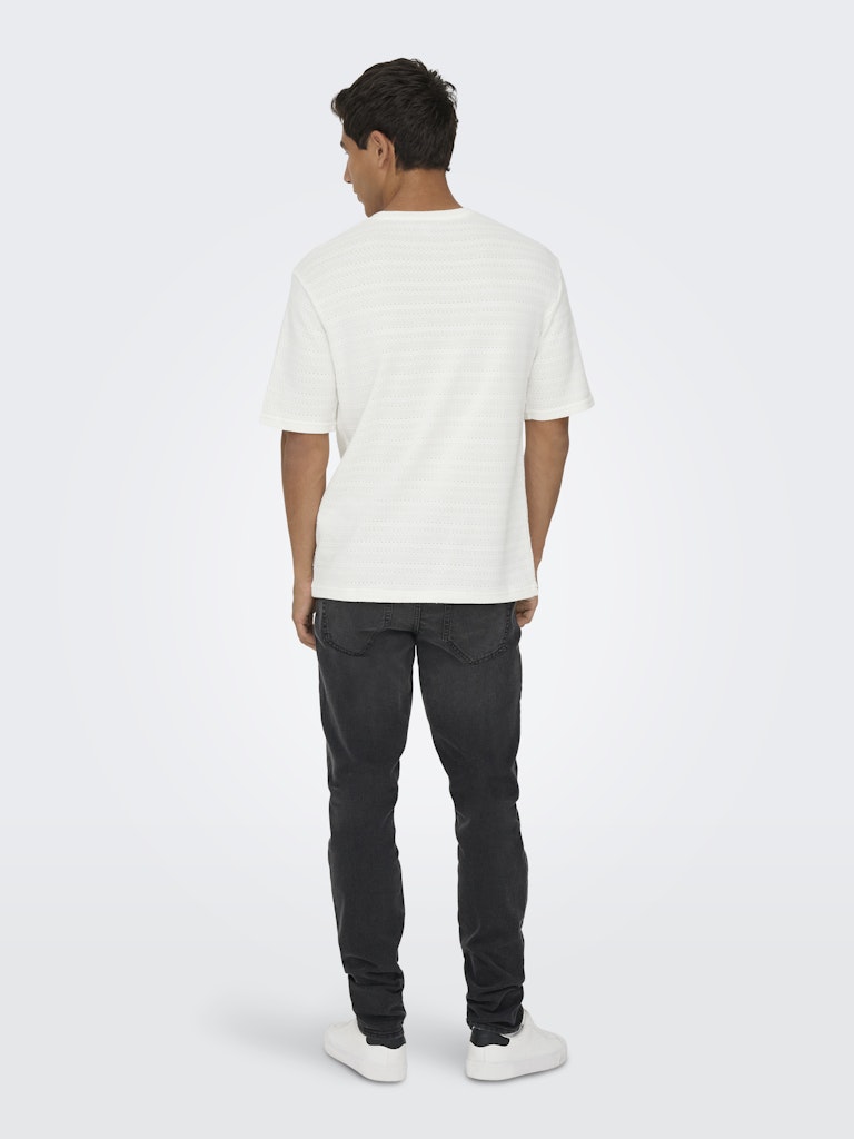 ONSGIVO REG 12 SS CREW KNIT - Cloud Dancer