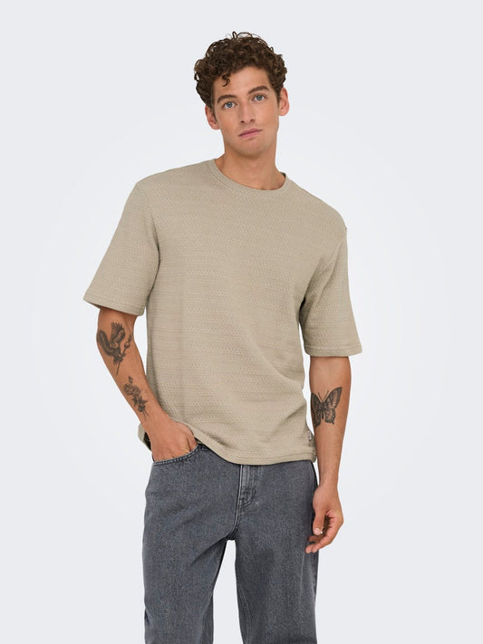 ONSGIVO REG 12 SS CREW KNIT - String
