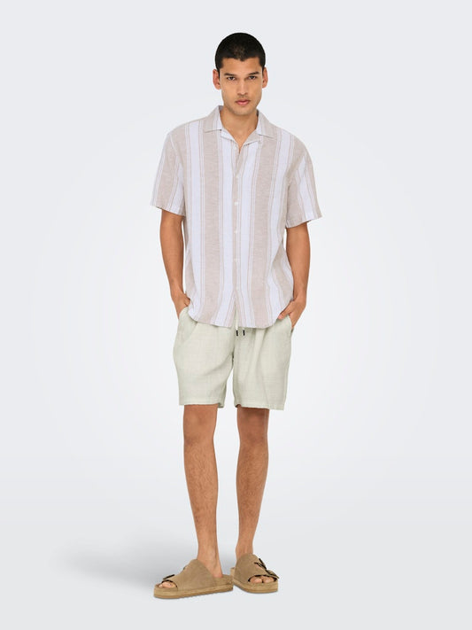 ONSTEL LINEN LATHAM 0257 SHORTS - Cloud Dancer