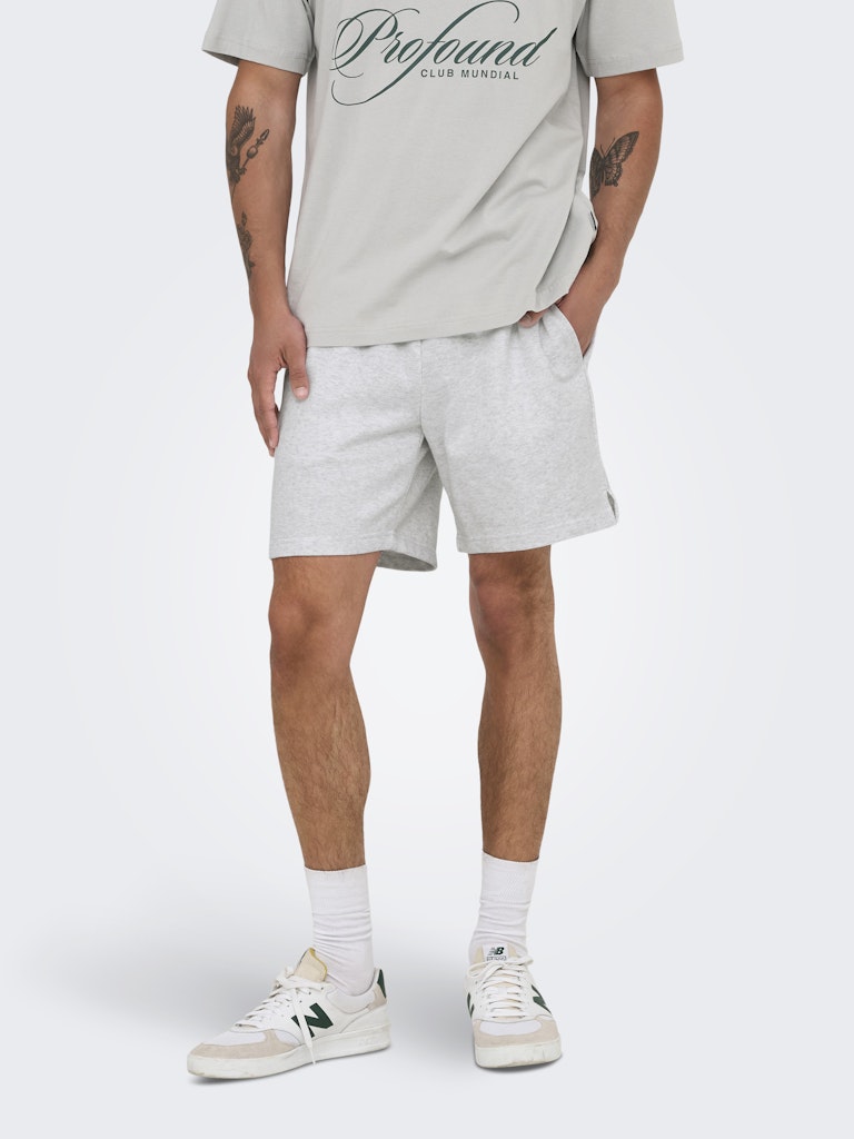 ONSDAVID SHORTS SWEAT - Super Light Grey Mel.