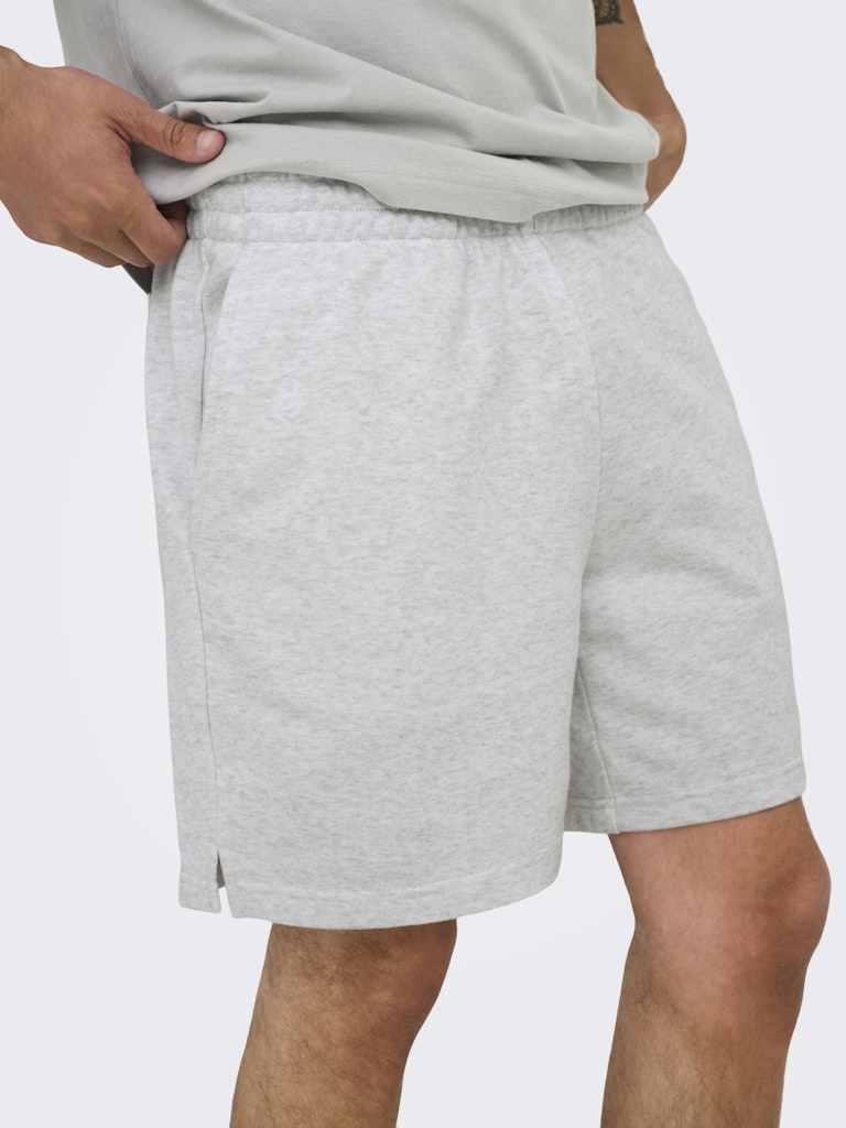 ONSDAVID SHORTS SWEAT - Super Light Grey Mel.