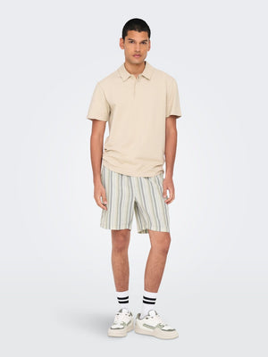 ONSTREV LIFE REG STRUC STRIPE SHORTS - Seagrass